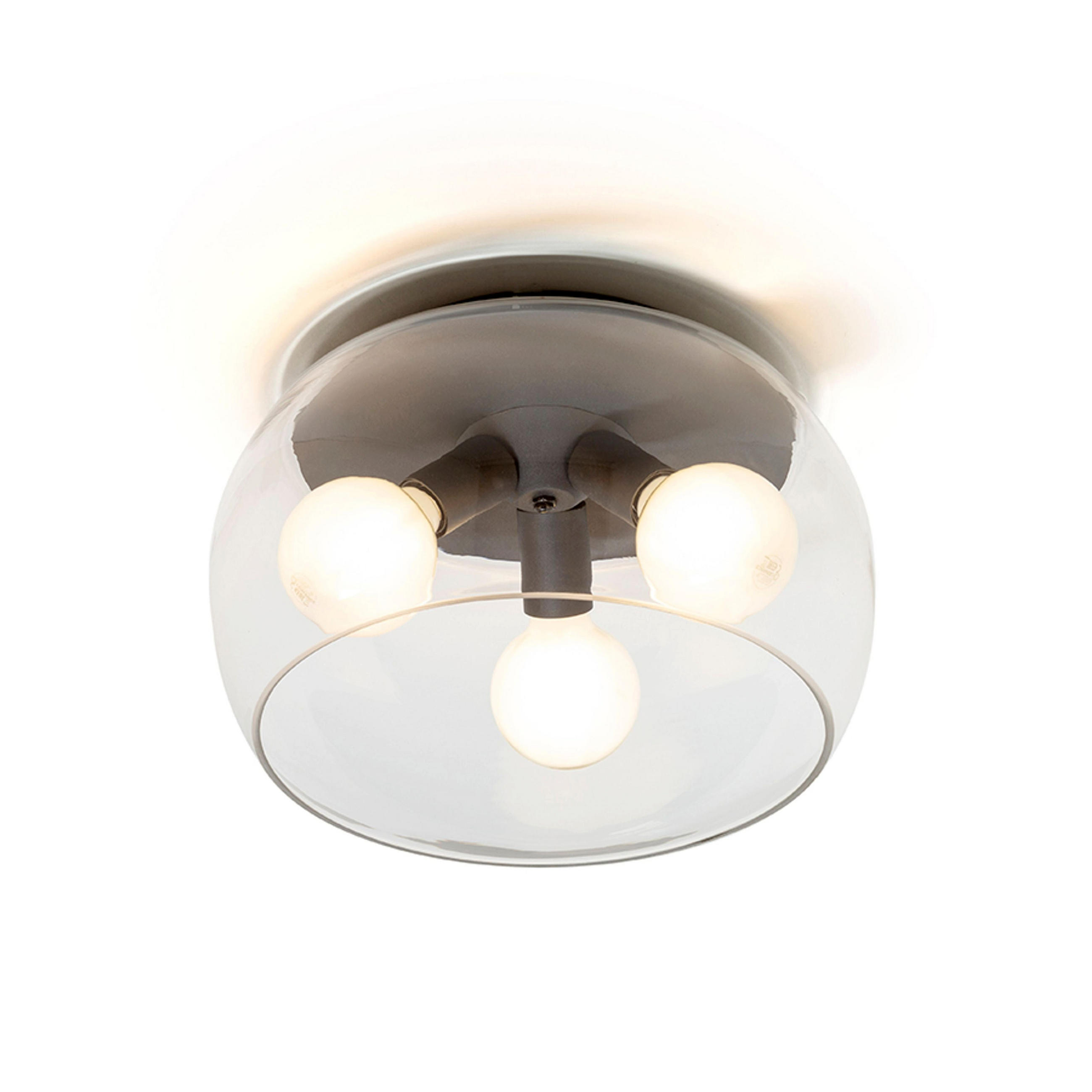 DECKENLEUCHTE AMANDA Matt schwarz Klarglas 45 W - Schwarz, Glas (40/40/23cm) - Rendl