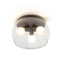 DECKENLEUCHTE AMANDA Matt schwarz Klarglas 45 W - Schwarz, Glas (40/40/23cm) - Rendl