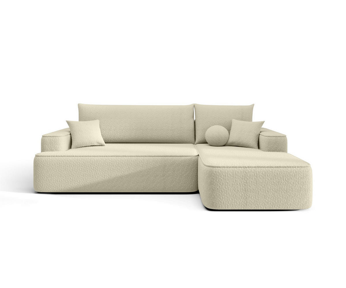 ECKSOFA mit Schlaffunktion FIGO Quelle 02 Rechts - Ecru, Textil (250/150cm) - Bedante