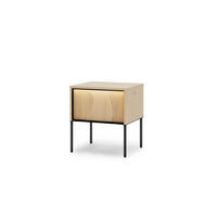 NACHTTISCH FAVOS 07 46/51/40 cm in Eiche Vincenza hell und Schwarz mit LED - Eichefarben/Schwarz, Holzwerkstoff (46/40/51cm) - Deine Möbel 24