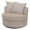 DREHSESSEL rund aus Stoff 93x88x84cm, beige - Beige, Textil (93/84/88cm) - Giga Meubel