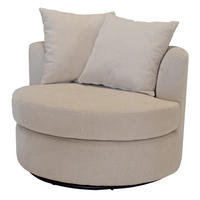 DREHSESSEL rund aus Stoff 93x88x84cm, beige - Beige, Textil (93/84/88cm) - Giga Meubel