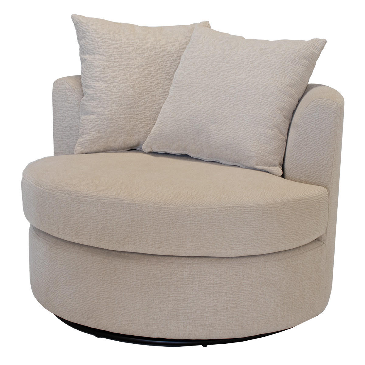 DREHSESSEL rund aus Stoff 93x88x84cm, beige - Beige, Textil (93/84/88cm) - Giga Meubel