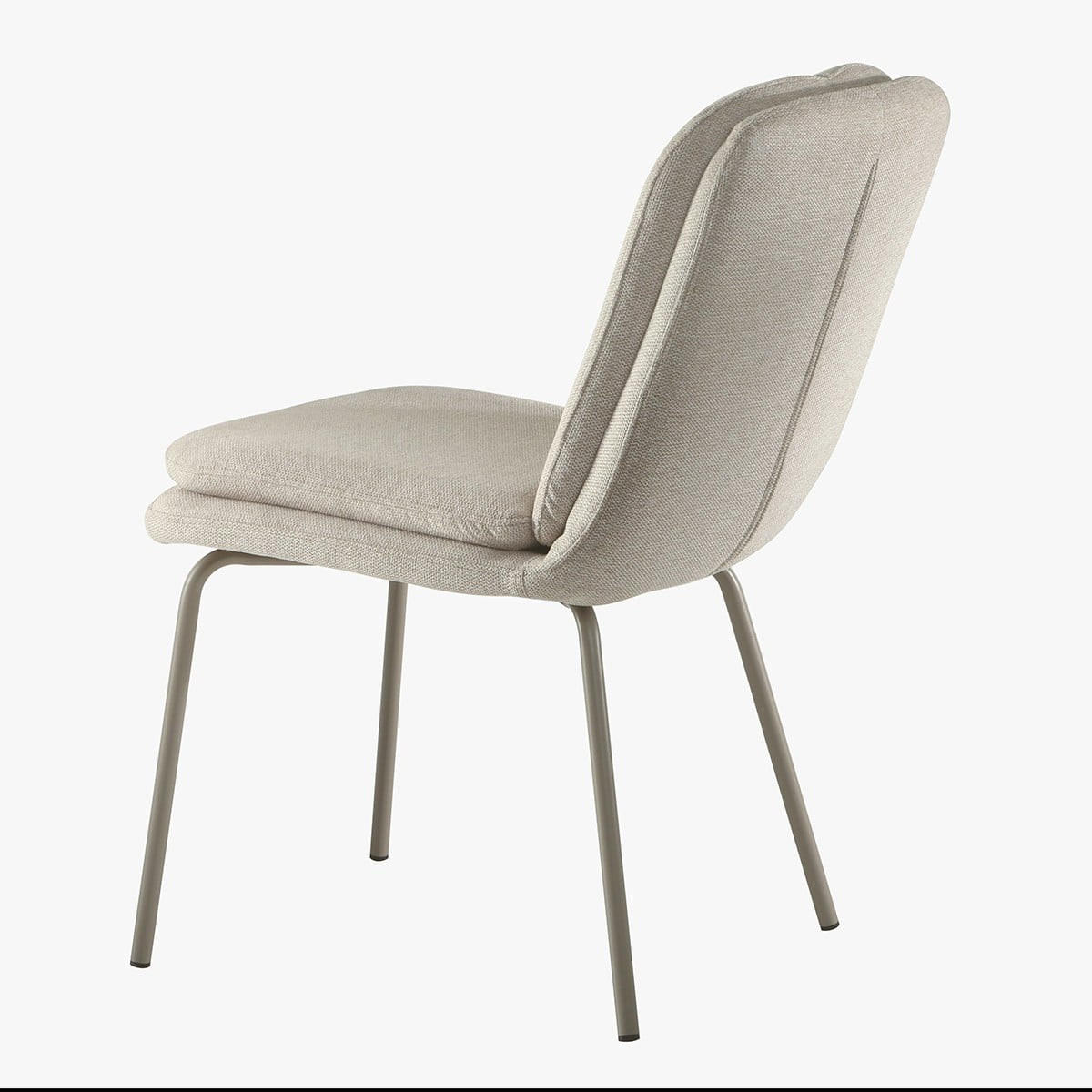 STÜHLE 4er Set aus Stoff Beine aus beige lackiertem Metall 64,5/48/85 cm - Beige, Textil (48/85/76cm) - Calicosy