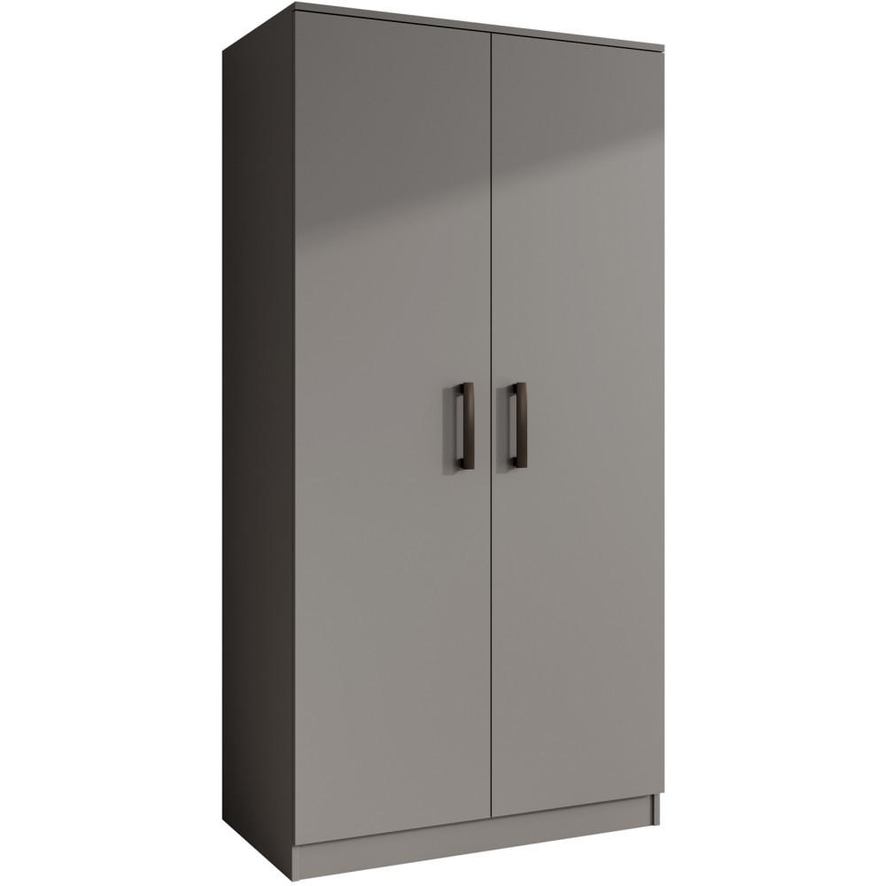 DREHTÜRENSCHRANK Trend, ohne Schubladen, Graphit - Schwarz/Graphitfarben, Holzwerkstoff (90/180/50cm) - Beautysofa