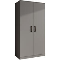 DREHTÜRENSCHRANK Trend, ohne Schubladen, Graphit - Schwarz/Graphitfarben, Holzwerkstoff (90/180/50cm) - Beautysofa