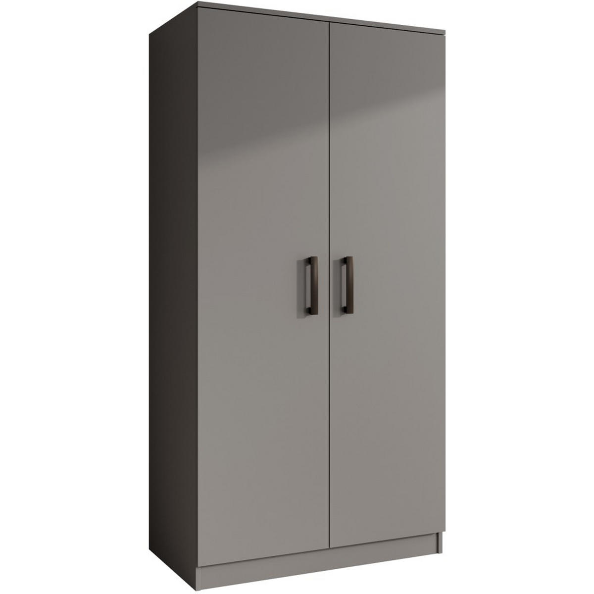 DREHTÜRENSCHRANK Trend, ohne Schubladen, Graphit - Schwarz/Graphitfarben, Holzwerkstoff (90/180/50cm) - Beautysofa