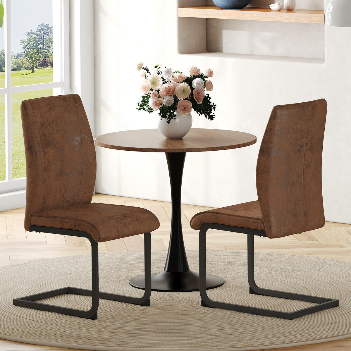 SCHWINGSTUHL DE-36741 2er-Set mit Technologie-Stoff und Metallbeinen Braun - Braun, Metall (44.5/99/43cm) - ComfortXL