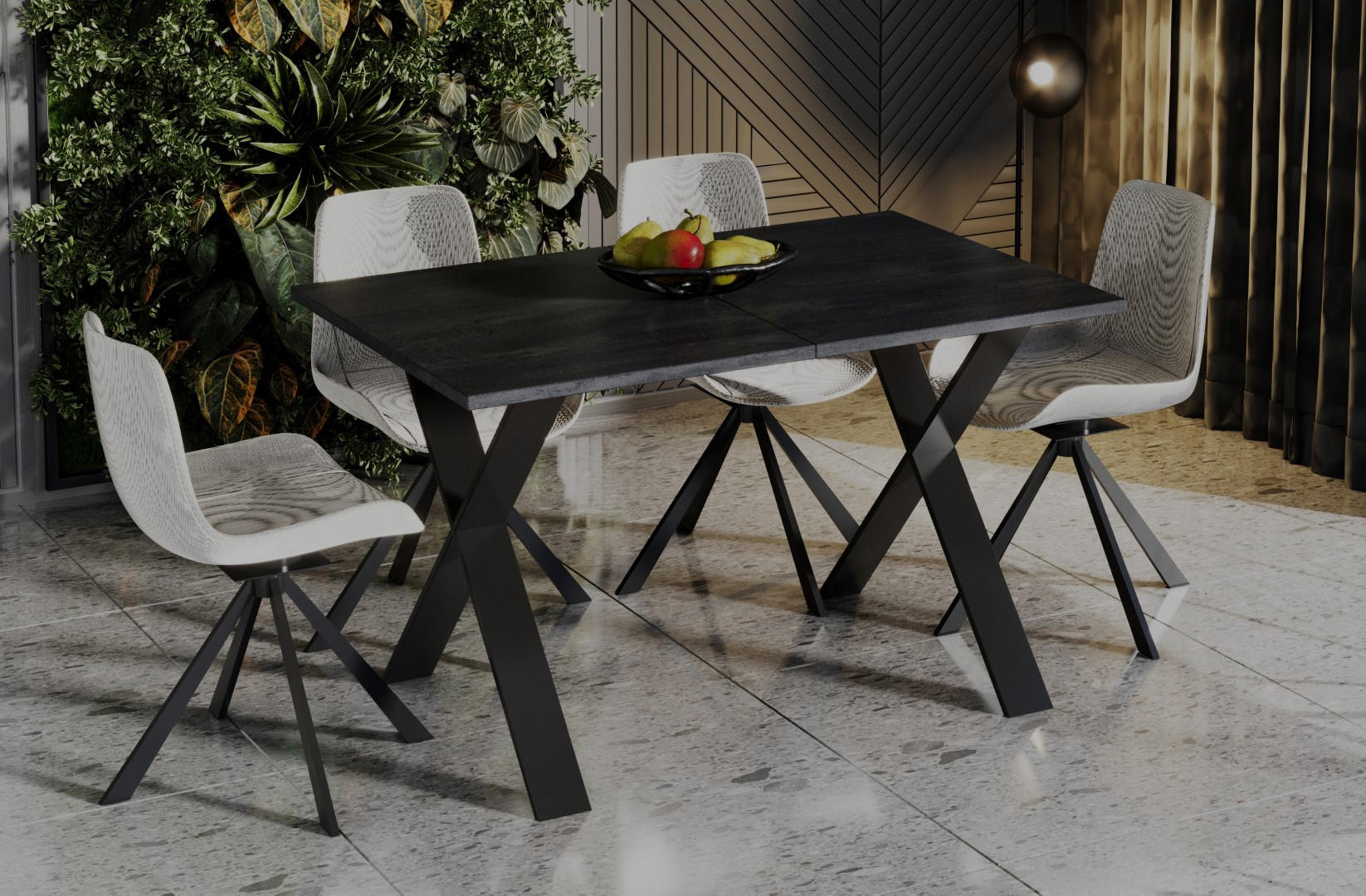 ESSTISCH Stol X ausziehbar bis 210 cm - Graphitfarben, Holzwerkstoff (130/80/75cm) - Endo-Moebel