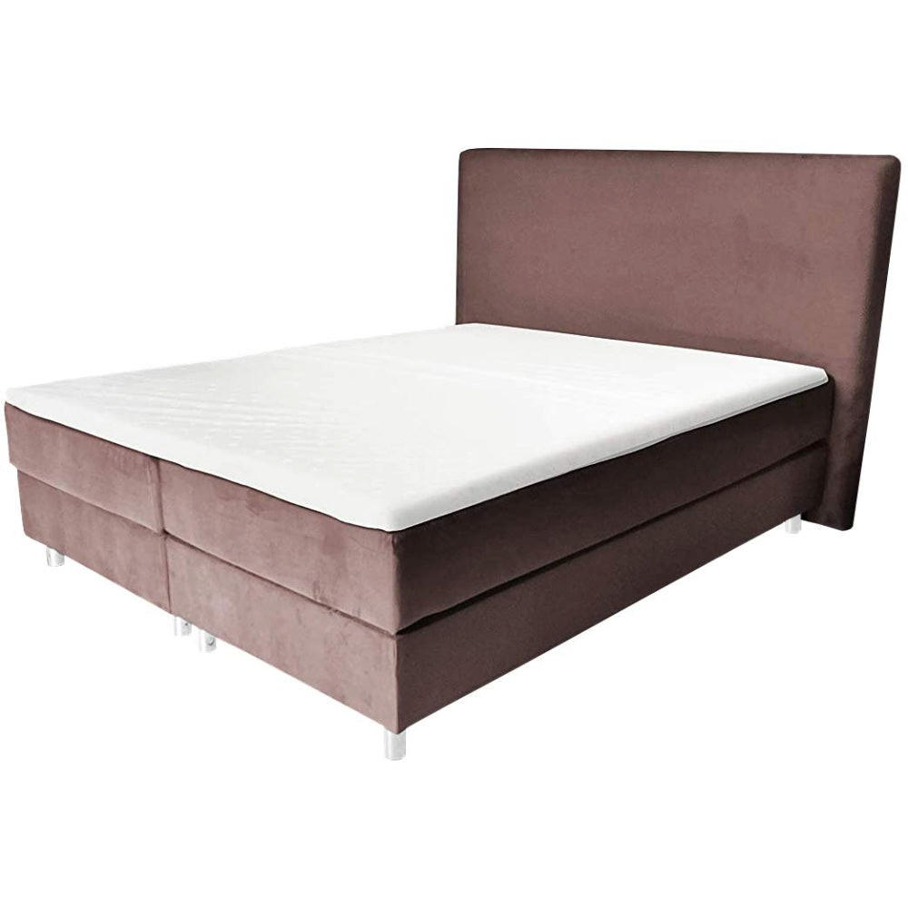 BOXBETT AMELIA mit Luxus 7-Zonen Taschenfederkernmatratze oder Bonellfederkernmatratze in Härtegrad H2, H3, H4 viele Farben und Größen - Beige, Holz/Holzwerkstoff (180/200cm) - Best For Home