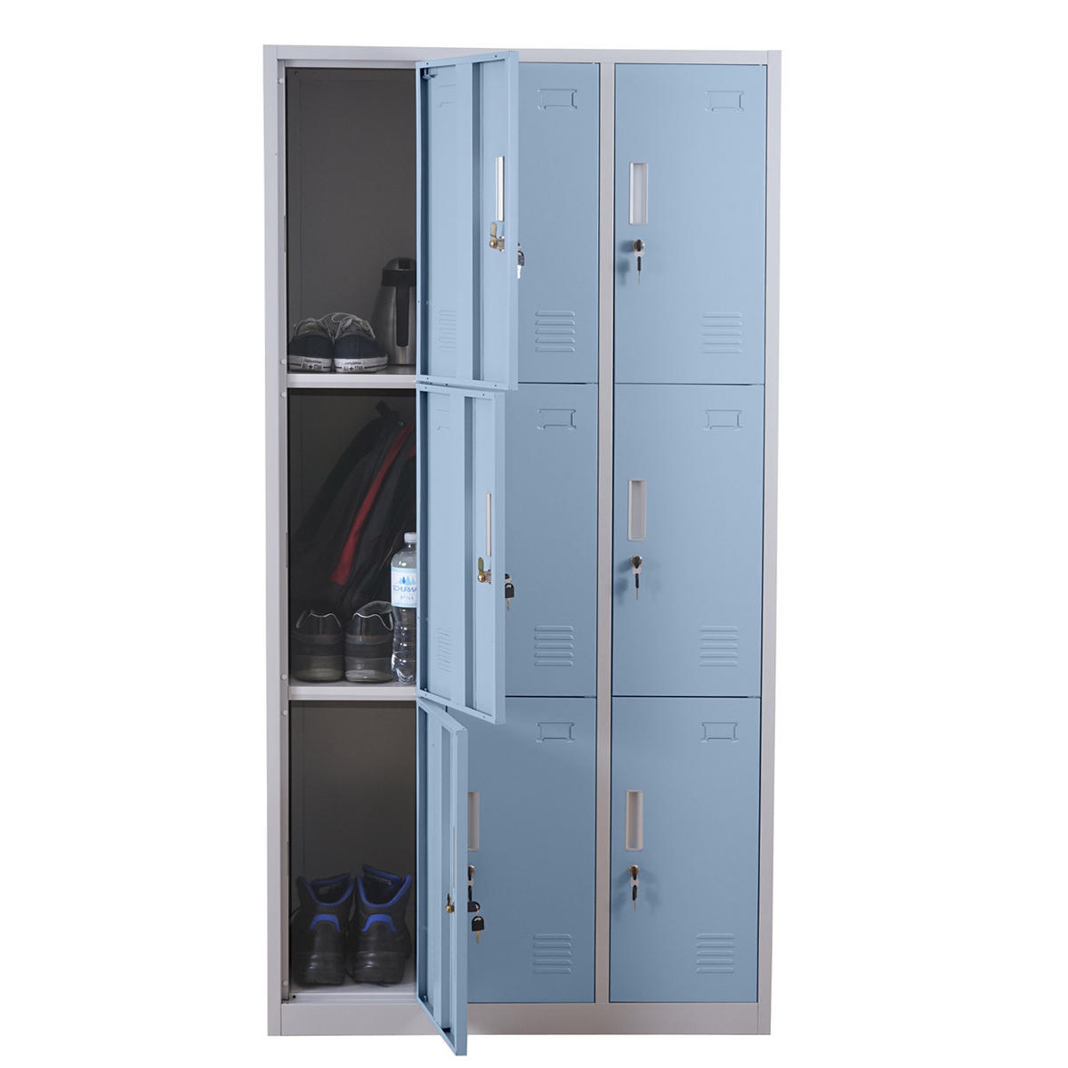 SCHLIESSFACH Blau - Blau, Metall (90/180/50cm) - MCW