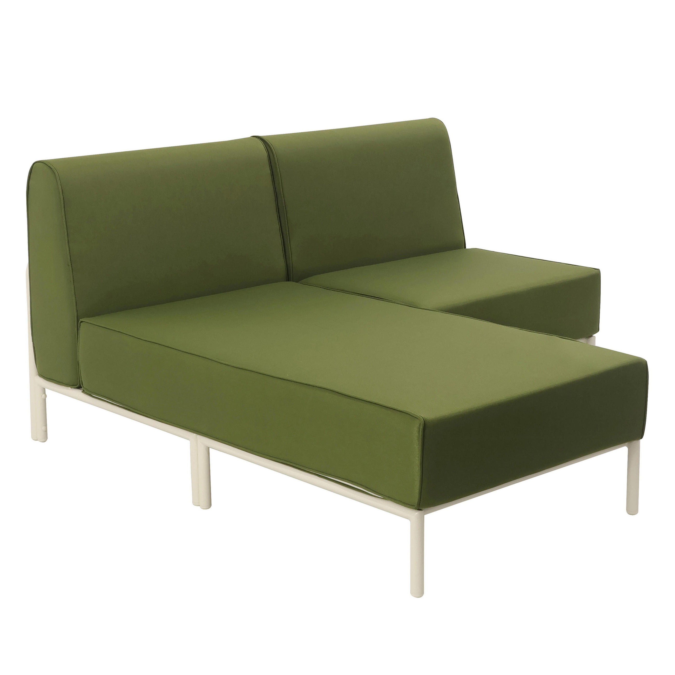 GARTENSOFA mit 2 Sitzplätzen, Khakigrün - Grün, Textil (153/78/144cm) - Oviala
