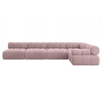 ECKSOFA modulares Sofa Mende-L3 - 380x190x70 cm Rosa Cord - Rosa, Holzwerkstoff/Textil (380/190cm) - ALTDECOR