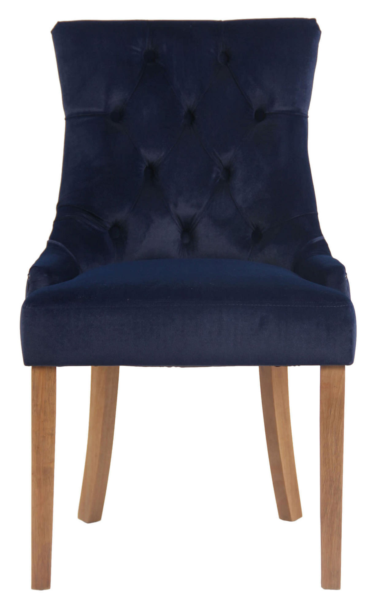 ESSZIMMERSTUHL Aboli Samt, antik-hell Blau - Blau/Hellbraun, Holz/Textil (55/92/58cm) - TPFLiving