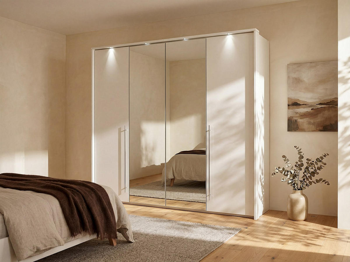 KLEIDERSCHRANK - 255 cm x 65 cm - Holz, Platte - Weiß INGINA - Weiß, Holz (255/219/65cm) - Vente-Unique