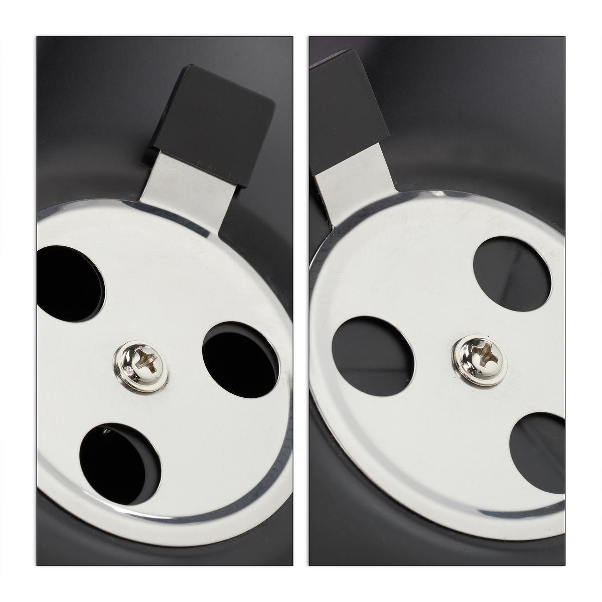 KUGELGRILL - Schwarz, Kunststoff/Metall (36/27/36cm) - Relaxdays