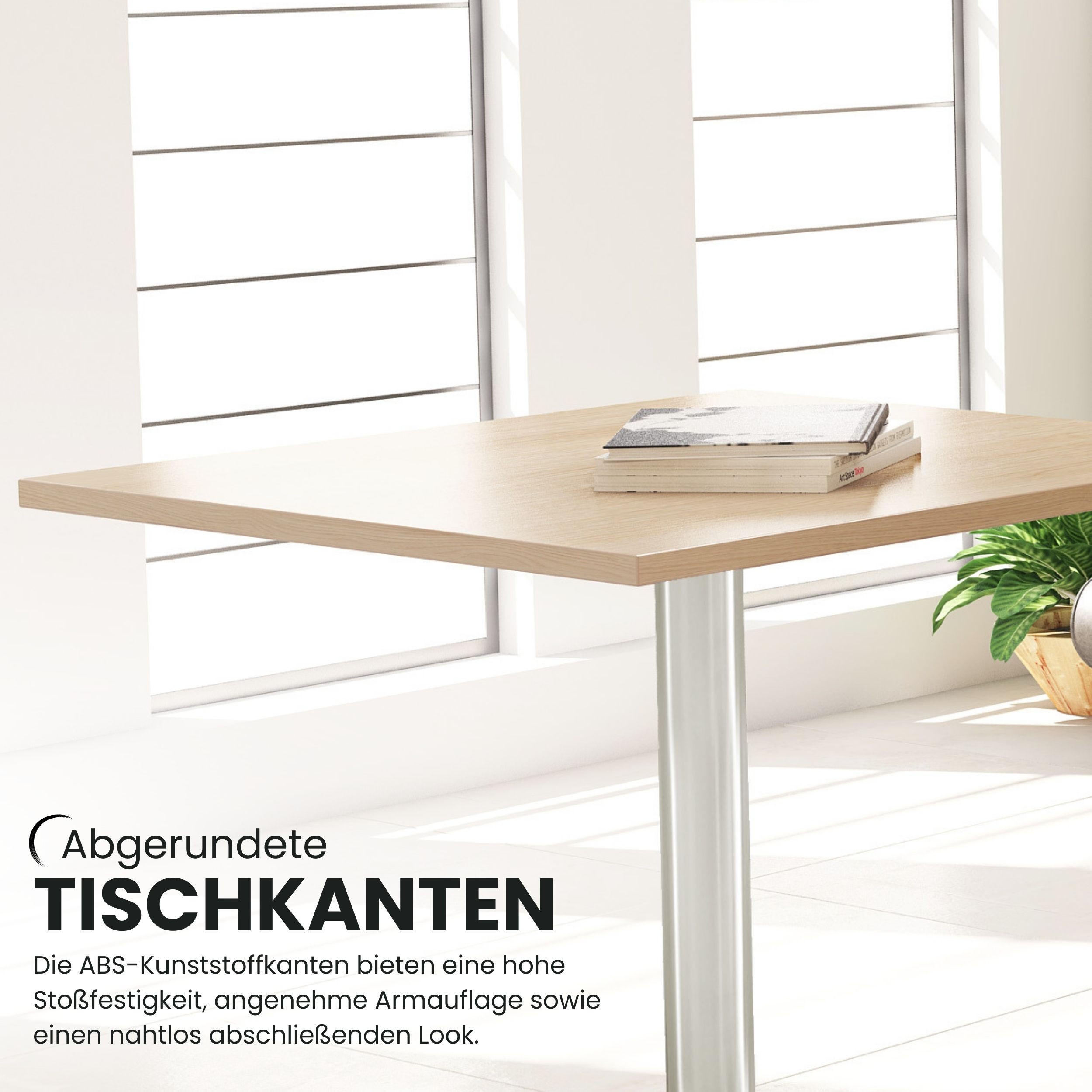 STEHTISCH eckig STH 80/80/111,6 cm in Weiß/Chrom - Chromfarben/Weiß, Holzwerkstoff (80/80/111.6cm) - bümö