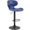 BARHOCKER Lederlook blau - Blau/Schwarz, Textil/Metall (46/88/49cm) - CLP