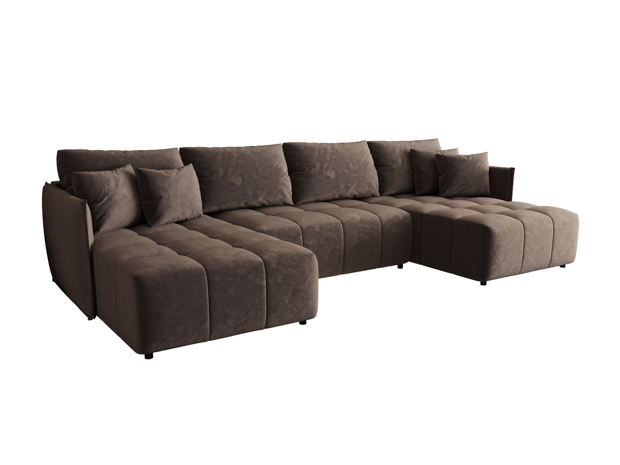 WOHNLANDSCHAFT Treviso - Braun, Holzwerkstoff/Textil (342/88/185cm) - Fun Möbel
