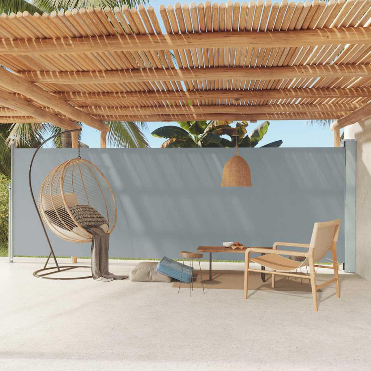SEITENMARKISE Ausziehbar 180x600 cm Grau - Grau, Textil (600/180/600cm) - furnicato