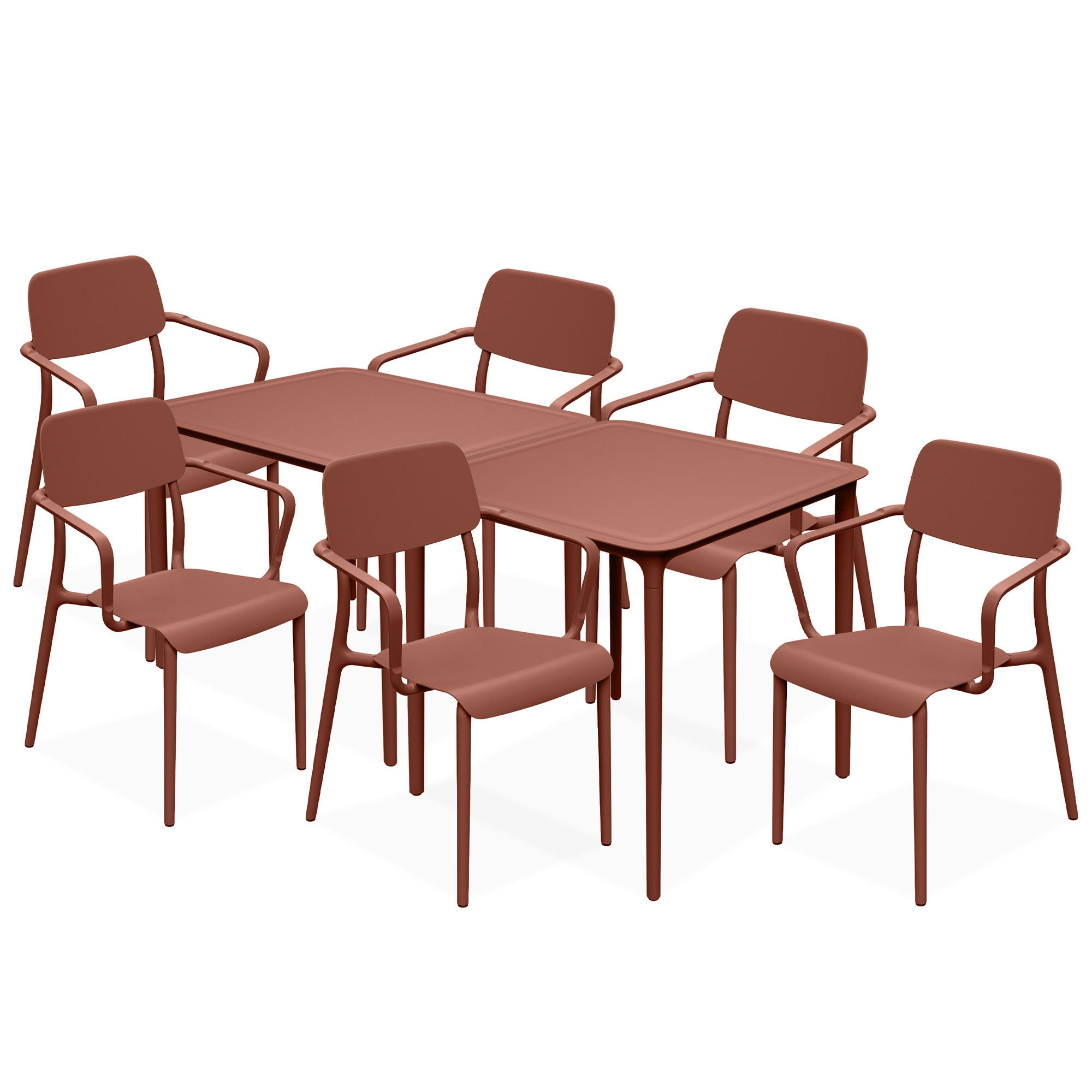 GARTENMÖBEL-SET GALIO, 8-tlg - Orange, Kunststoff - KONSIMO®