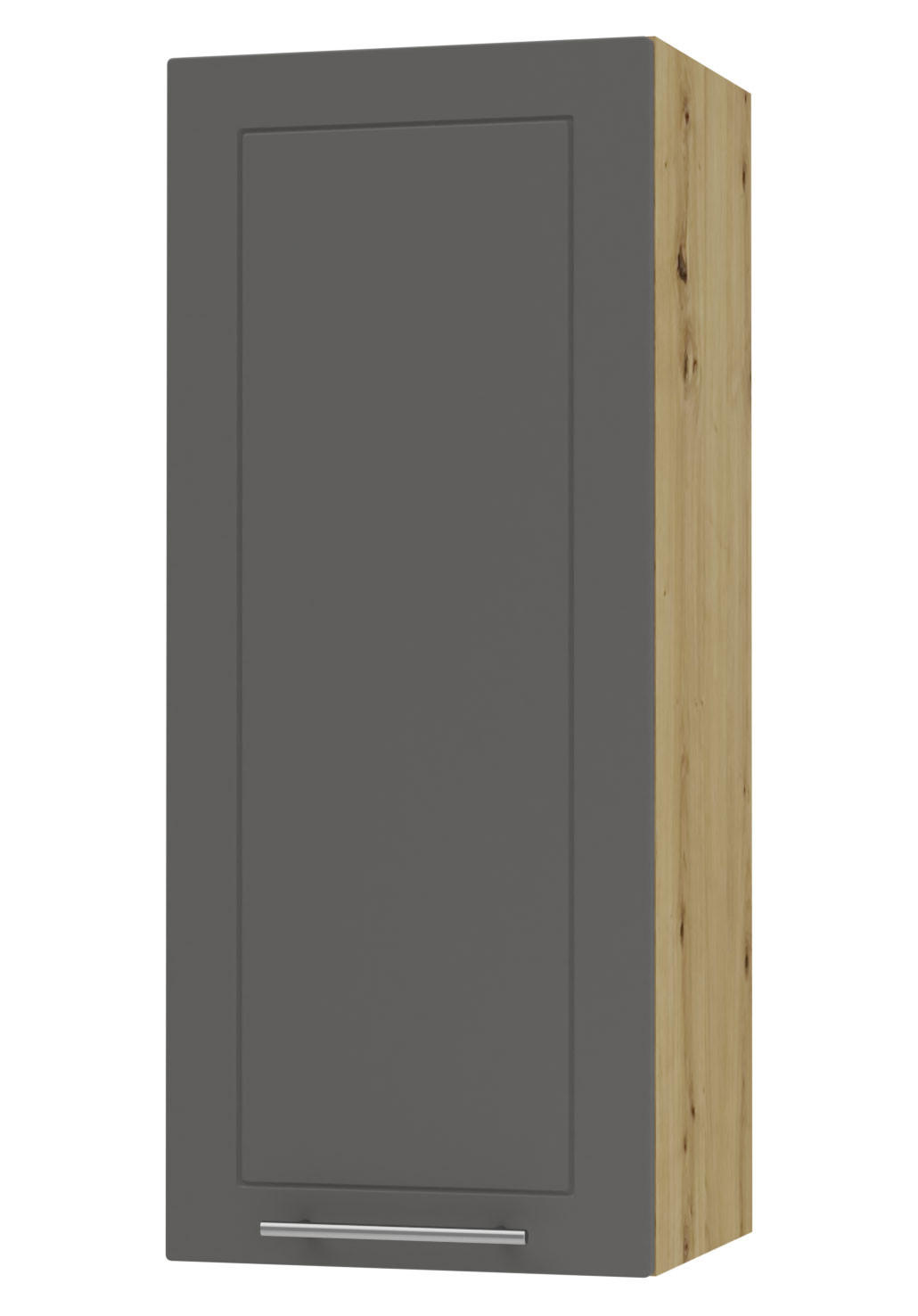 KÜCHENHÄNGESCHRANK Kvantum W4/40 Graphit Matt / Eiche Artisan Matt 40 / 32,5 / 96cm - Graphitfarben/Eiche Artisan, Holz/Holzwerkstoff (40/96/32.5cm) - Feldmann-Wohnen