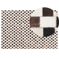 PATCHWORK-TEPPICH Kayabey 200/140 cm - Braun, Fell (140/200cm) - Beliani