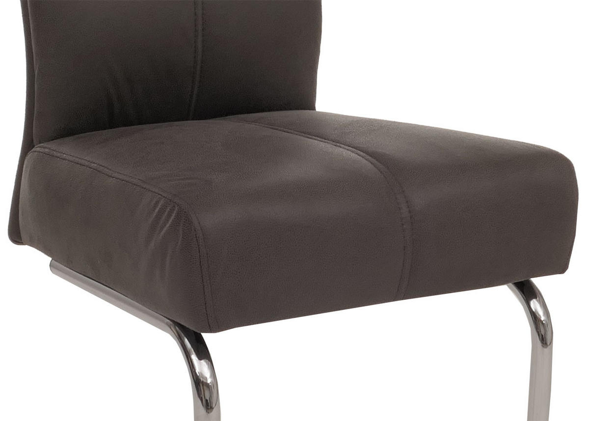 ESSZIMMERSTUHL 2er-Set gepolstert 105x46x60cm Sitzhöhe 53cm Textil Wildleder-Optik Grau - Grau, Textil (46/105/60cm) - CHEFGASTRO