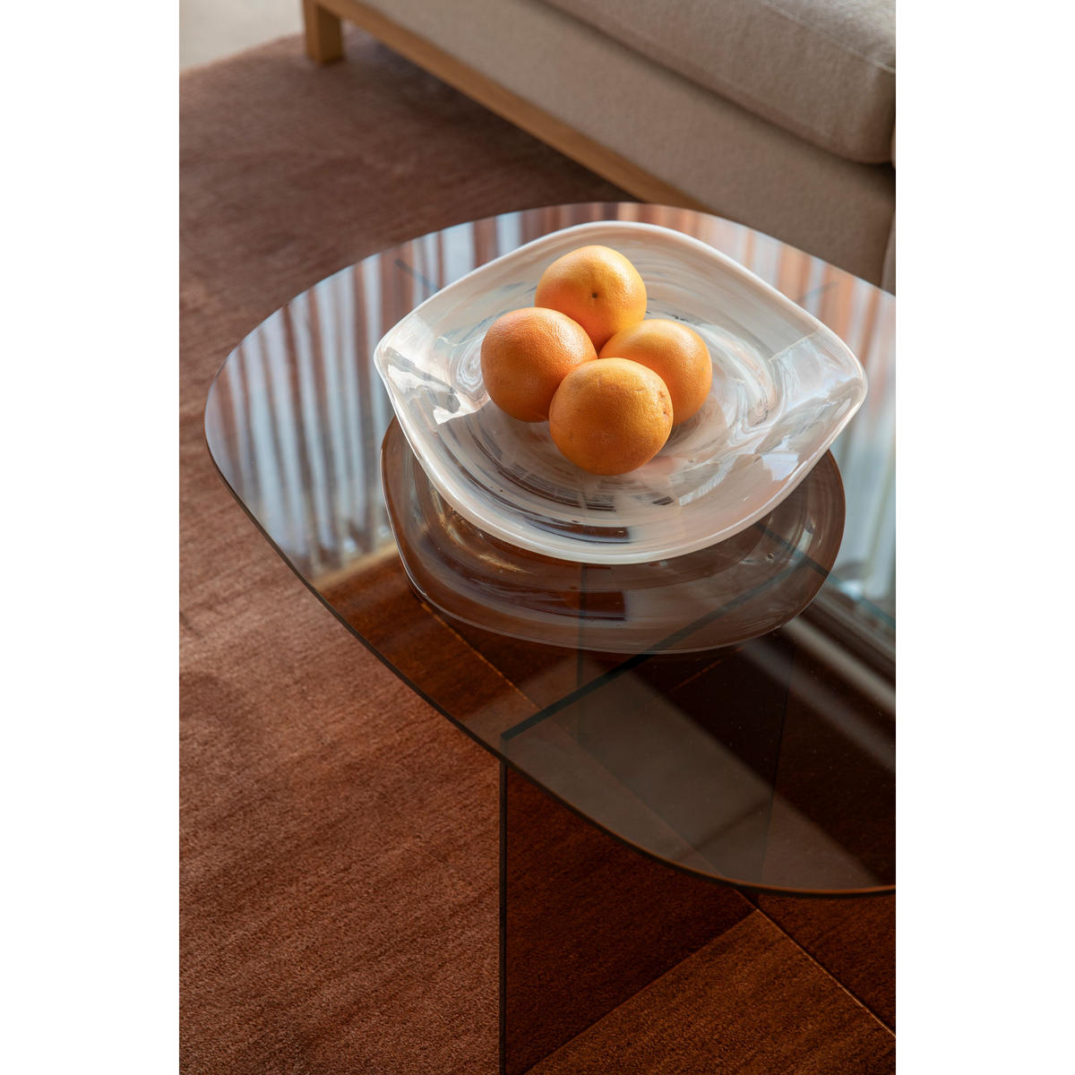 COUCHTISCH Linea Braun - Braun, Glas (80/60/40cm) - Zuiver