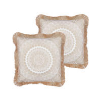 DEKOKISSEN 2er-Set Beige 45/7 cm Agrimony - Beige, Textil (45/7cm) - Beliani