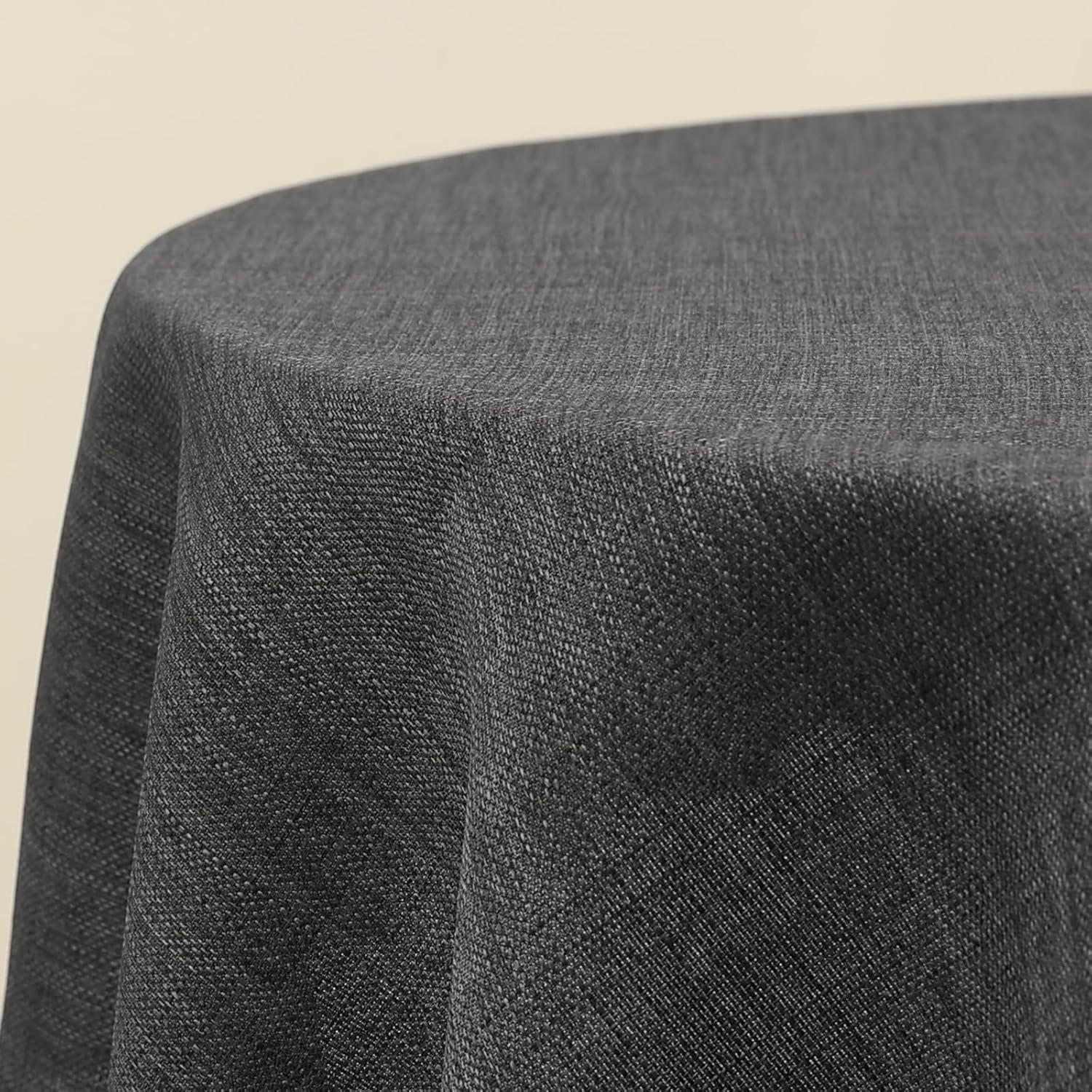 RUNDE Tischdecke Leinenoptik abwaschbar, Lotuseffekt, 140 cm, Dunkelgrau - Dunkelgrau, Textil (140/140cm)