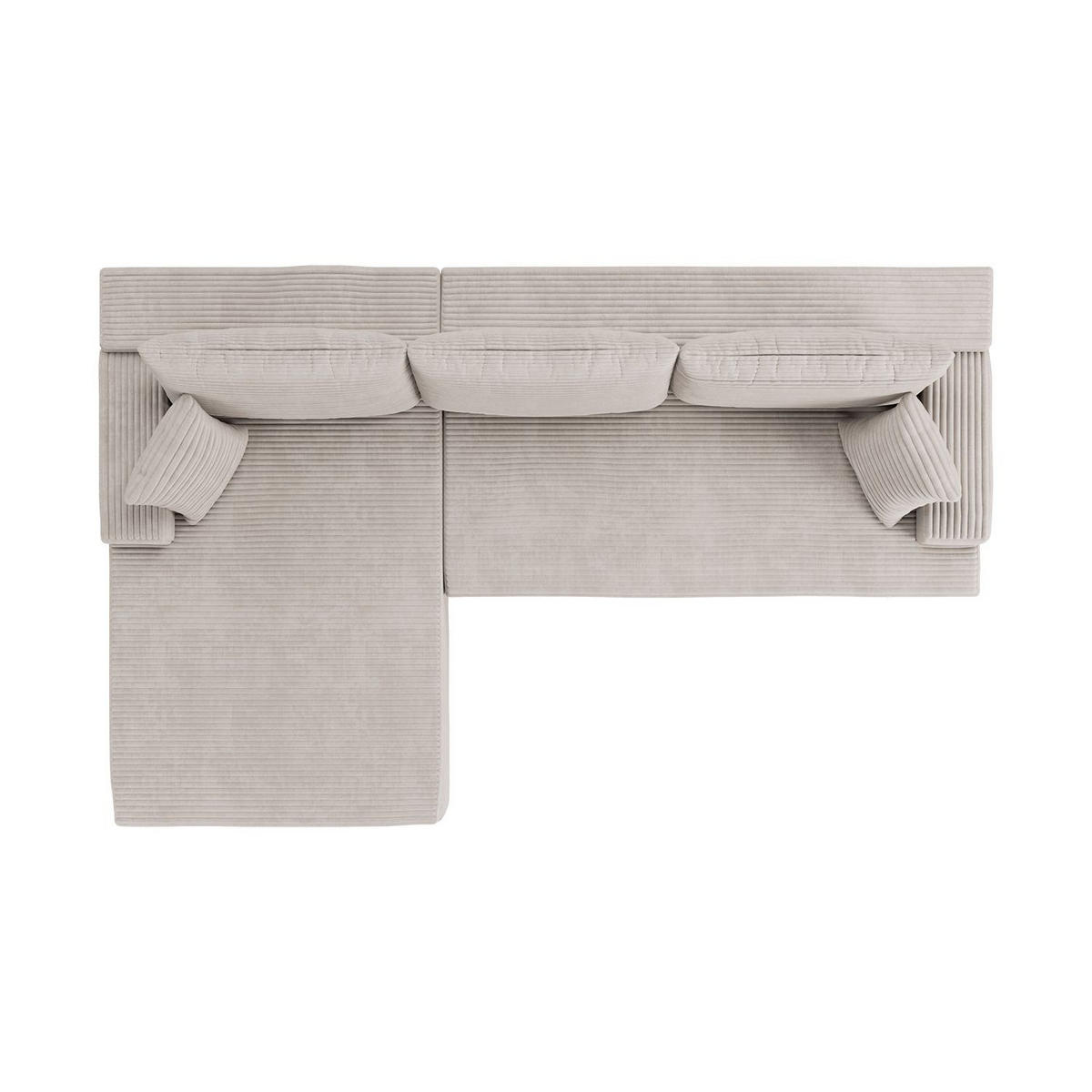 SOFA Coredo beige Cord - Beige, Textil (155/250cm) - Juskys