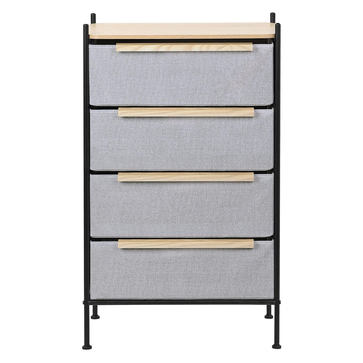KOMMODE mit 4 Schubladen aus Stoff 58x98x42,5 cm Grau - Dunkelgrau, Holzwerkstoff (58/98/42.5cm) - ML-DESIGN