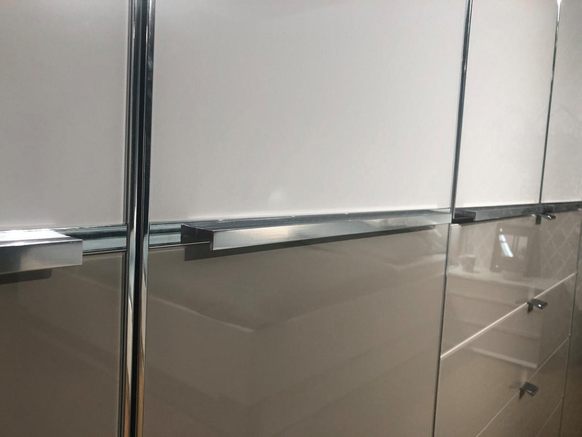 SCHLAFZIMMER Sentara in Weiß mit Glasfronten in Weiß und Kieselgrau 4-teilig mit Schwebetürenschrank - Weiß, Holzwerkstoff (80/200/120cm)