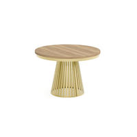ESSTISCH Cone Bis - Hellbraun/Goldfarben, Holzwerkstoff/Metall (120/120/76cm) - Meblini