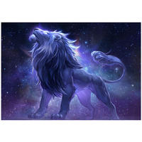 FOTOTAPETE Löwe Tiere Lila 400x280 cm - Multicolor, Papier (400/280cm) - Wallarena