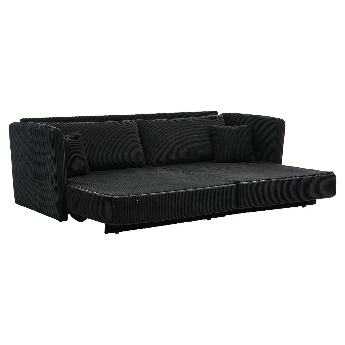 SCHLAFSOFA DE-35218 multifunktional umwandelbar Schwarz - Schwarz, Textil (88/84/182cm) - ComfortXL