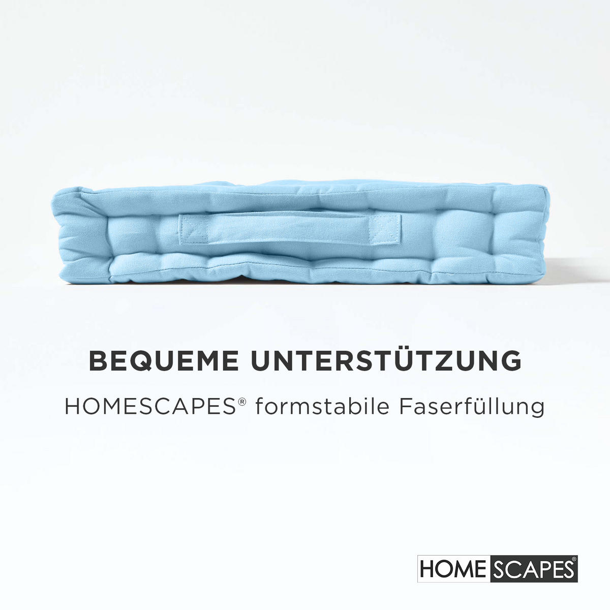 SITZKISSEN hellblau 40/40/8 cm – Bodenkissen unifarben - Hellblau, Textil (40/40/8cm) - Homescapes