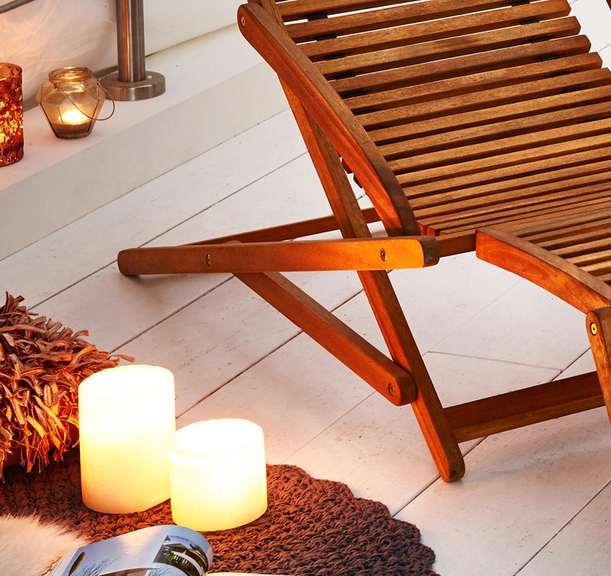 GARTENLIEGE FUKI - Beige, Holz (60/71/150cm) - SAM
