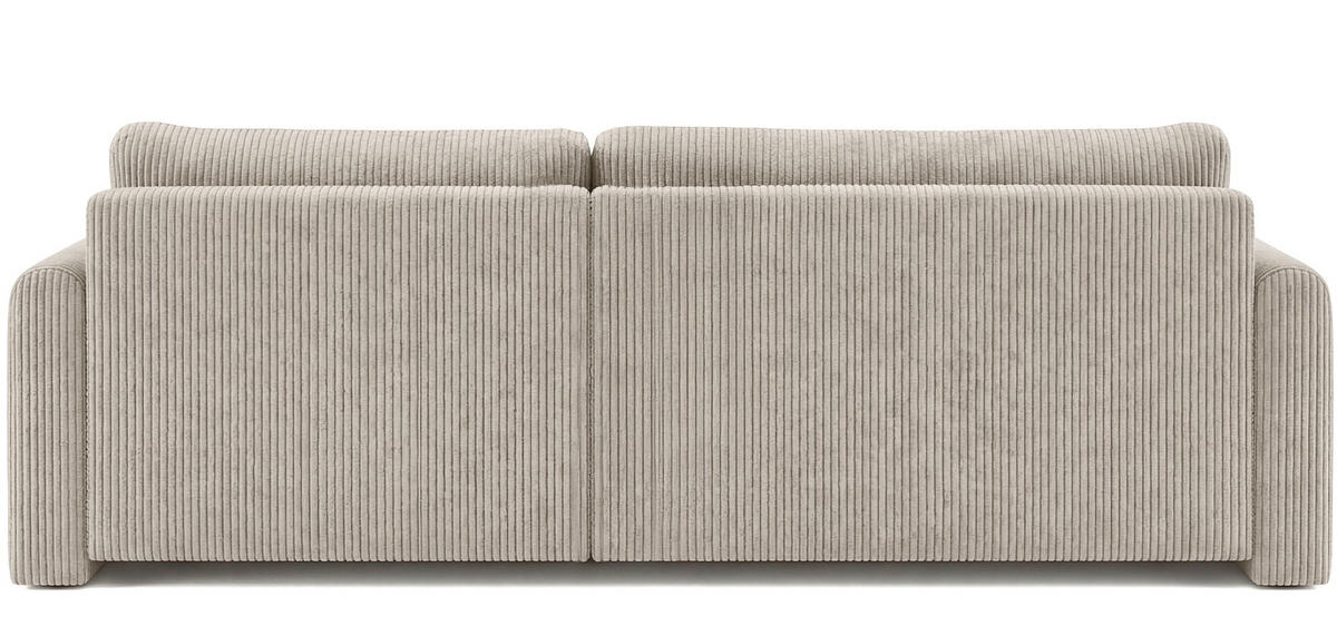 ECKSOFA Cora mit Schlaffunktion & Stauraum, Universell Rechts/Links, Creme Cord Chenille 260/82/160 cm - Creme/Schwarz, Kunststoff/Textil (250/160cm) - WFL GROUP