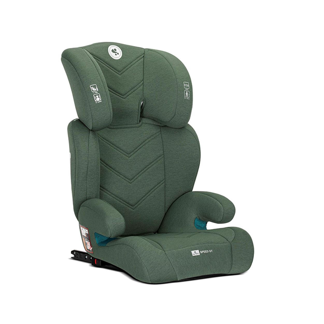 KINDERSITZ Speed GT i-Size grün (100-150cm) Gruppe 2/3 Isofix Kopfstütze - Grün, Textil (47/84/44cm) - Lorelli