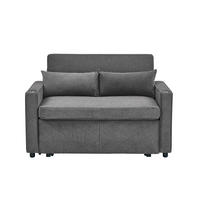 SCHLAFSOFA 134/82/73 cm Dunkelgrau mit USB Charging und Aufbewahrungstasche - Dunkelgrau, Textil (134/73/195cm) - Oxeza