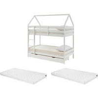 HAUSBETT - 2 Personen - holz - weiß Chori - Weiß, Holz (90/190cm) - Vente-Unique