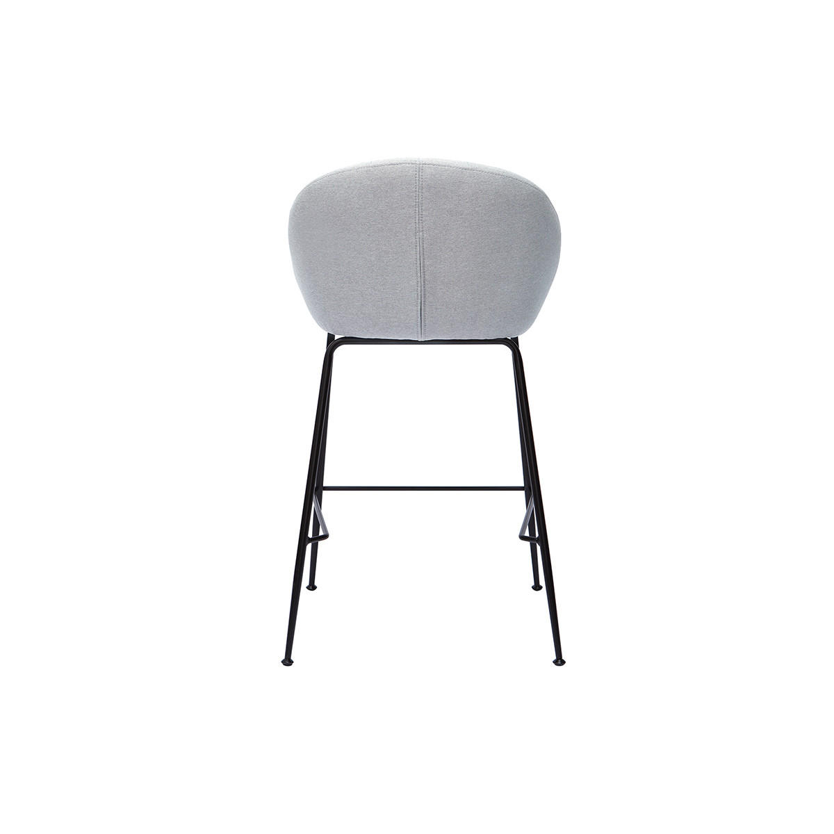 BARHOCKER Hellgrauer Stoff 65 cm 2er-Set SHERU - Hellgrau, Textil (50.5/88.5/51cm) - Miliboo