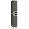 BADSCHRANK Senyo Anthrazit 30 x 174 cm - Anthrazit, Holzwerkstoff (30/174/30cm) - Vicco