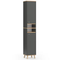 BADSCHRANK Senyo Anthrazit 30 x 174 cm - Anthrazit, Holzwerkstoff (30/174/30cm) - Vicco