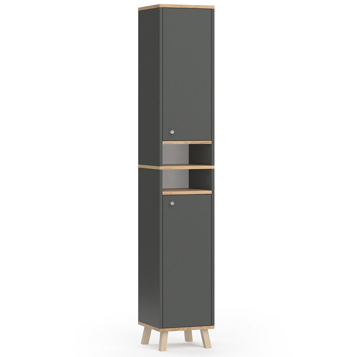 BADSCHRANK Senyo Anthrazit 30 x 174 cm - Anthrazit, Holzwerkstoff (30/174/30cm) - Vicco