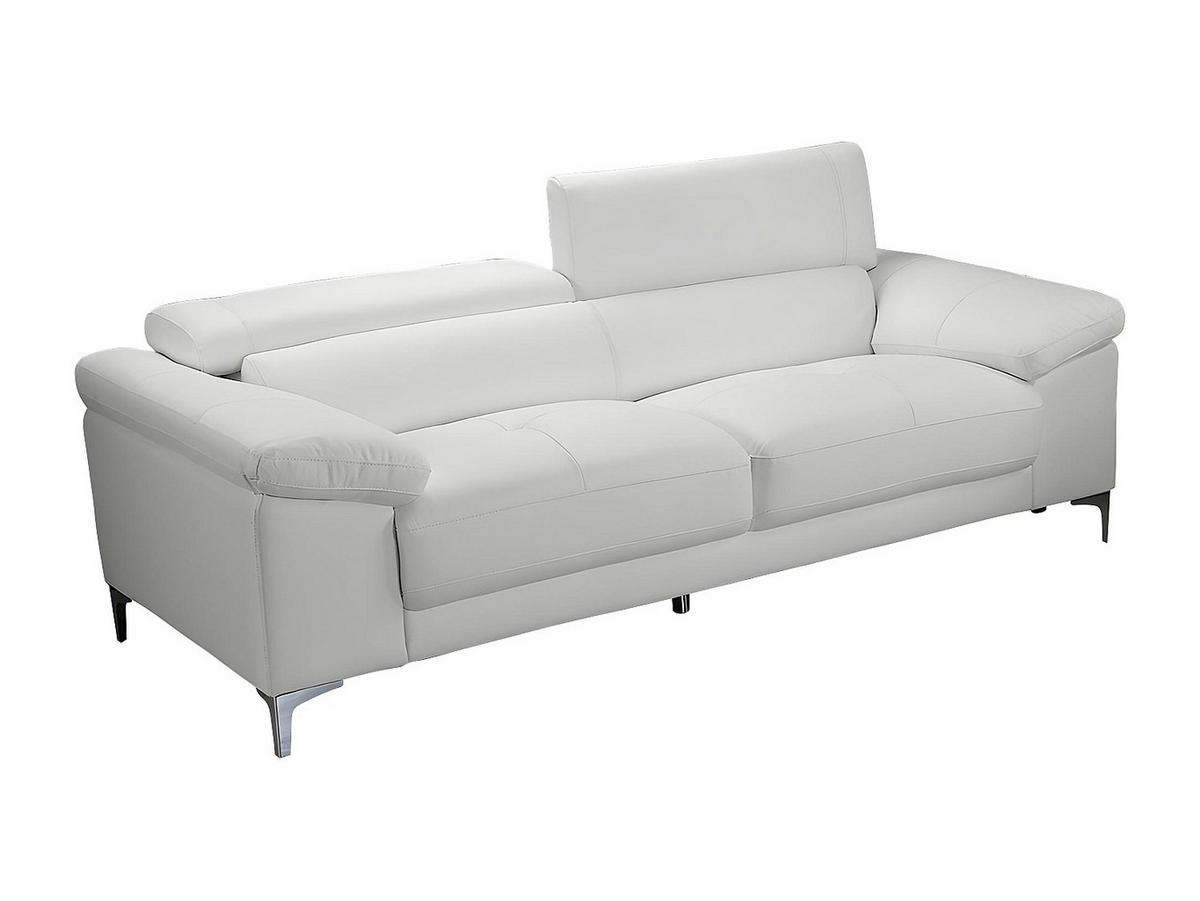 SOFA ohne Schlafmöglichkeit - -Sitzer - Leder - Weiß - - Weiß, Leder (210/73/103cm) - Vente-Unique