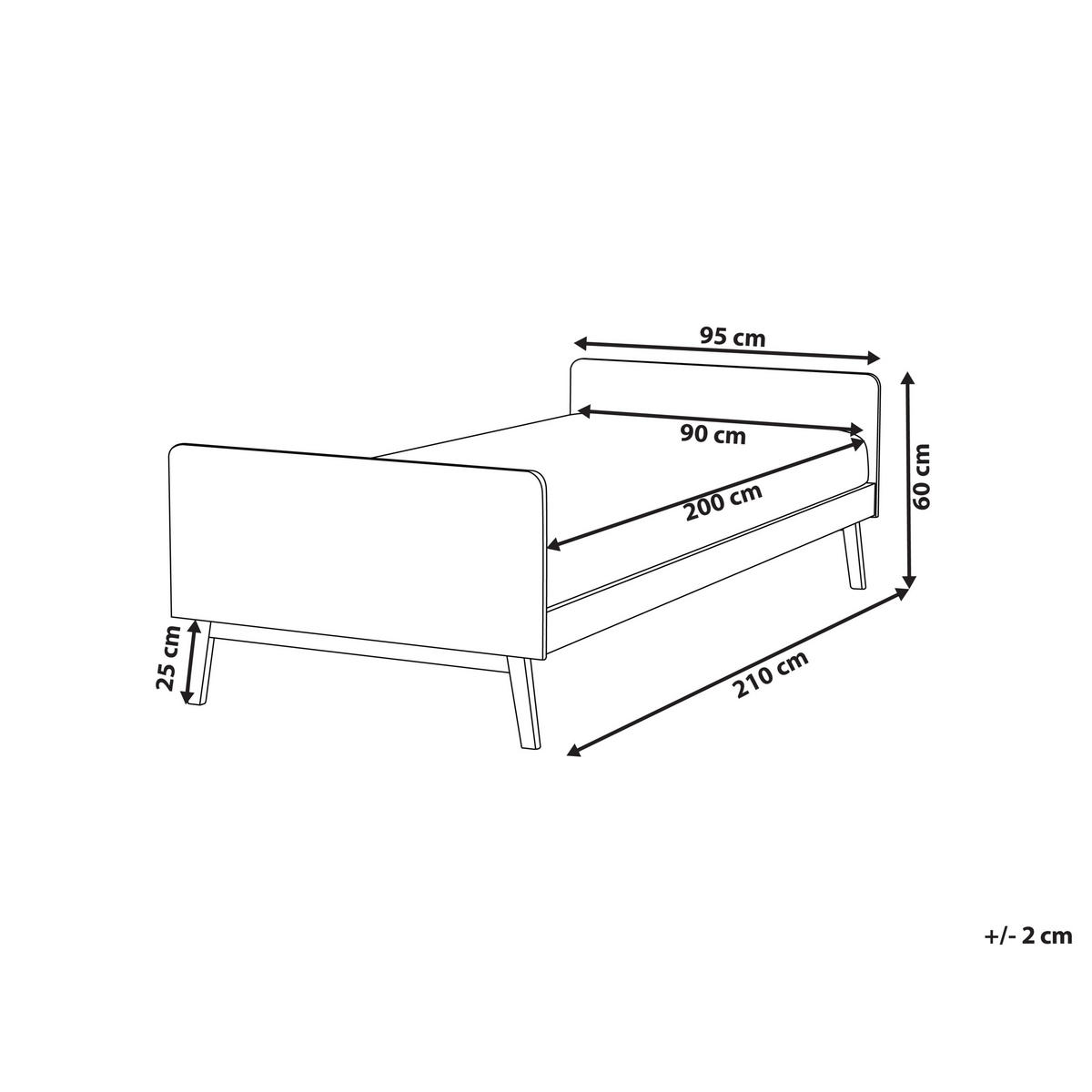 BETT mit Lattenrost 90x200 cm Grau Bonnac - Grau, Holz (90/200cm) - Beliani