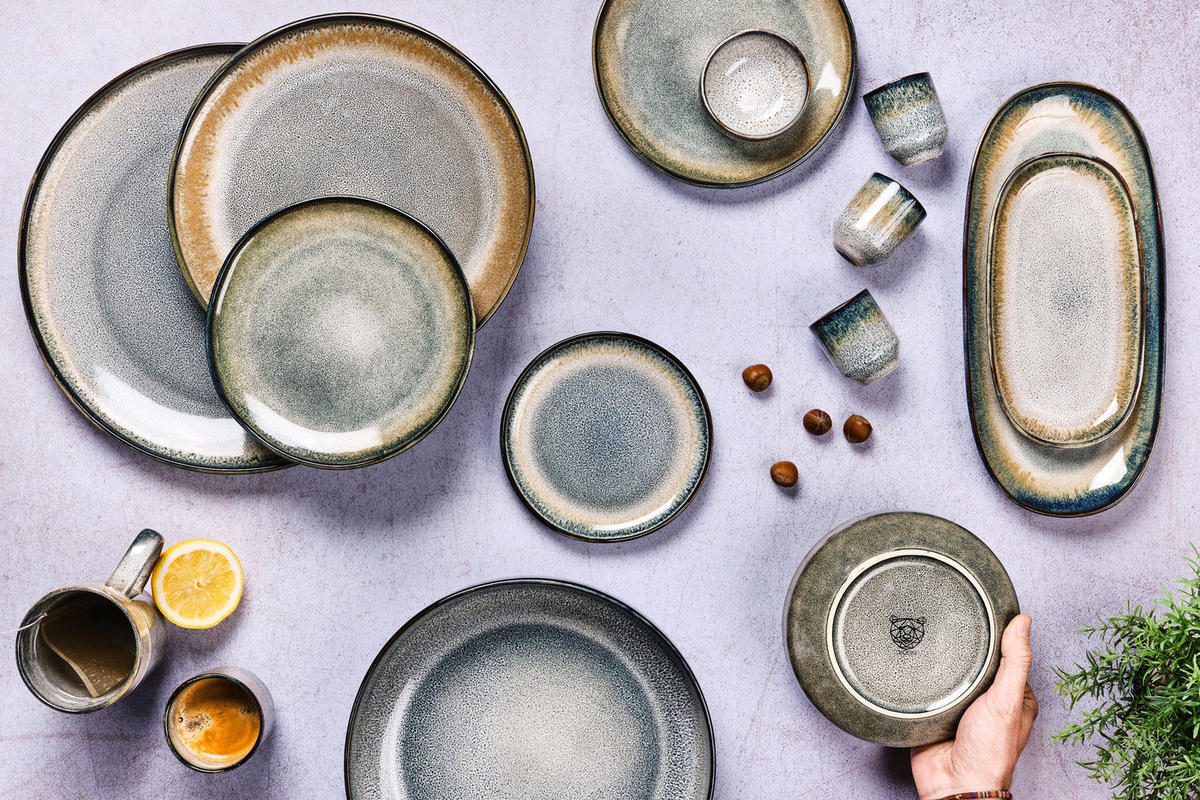 KOMPLETTSERVICE Genesis - 36er-Set - Erde - Grau, Keramik (1/1/1cm) - Björn